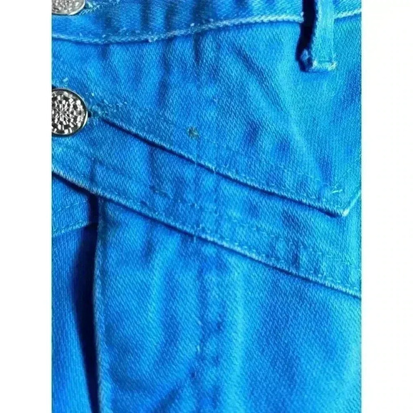Vintage Jewells Classic Bottoms Turquoise Jeans Size 7 Style 9104 Bare Back - Picture 7 of 12